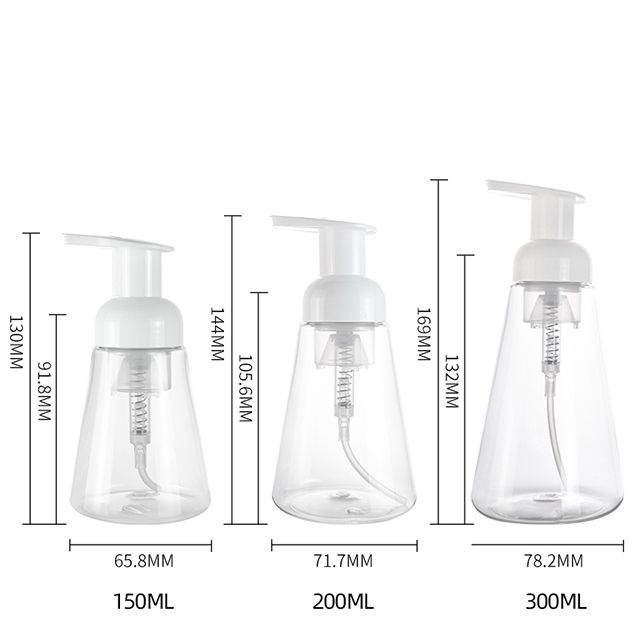 150ml 200ml 300ml Facial Cleansing Foam Soap Dispenser Pump Hand Sanitizer Clear Foam Bottle