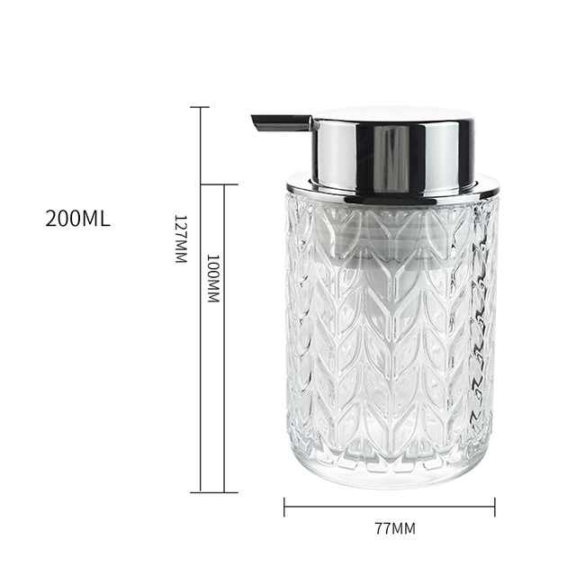 Luxury 200ml Round Foam Soap Pump Bottle Hand Sanitizer Body Wash Glass Foam Bottle